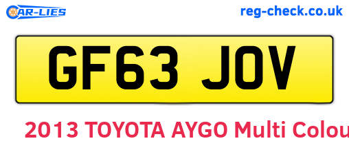 GF63JOV are the vehicle registration plates.