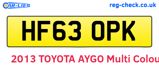 HF63OPK are the vehicle registration plates.