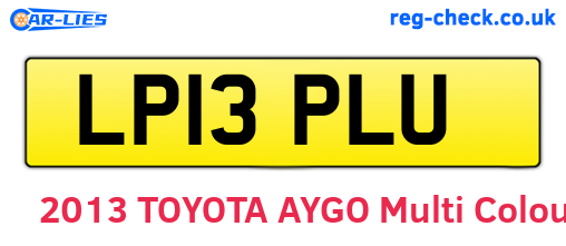 LP13PLU are the vehicle registration plates.