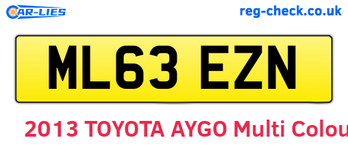 ML63EZN are the vehicle registration plates.