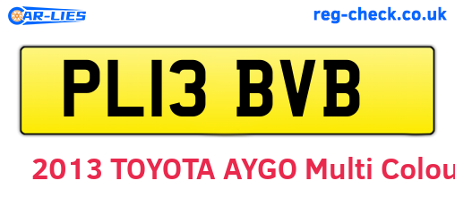 PL13BVB are the vehicle registration plates.