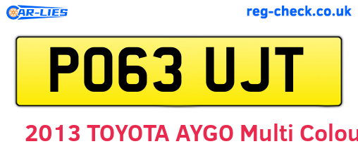 PO63UJT are the vehicle registration plates.