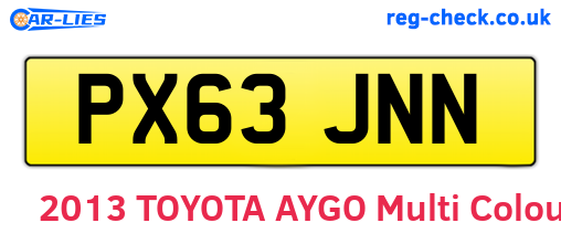 PX63JNN are the vehicle registration plates.