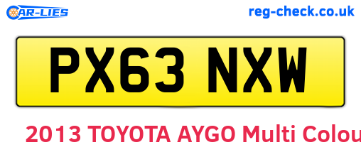 PX63NXW are the vehicle registration plates.