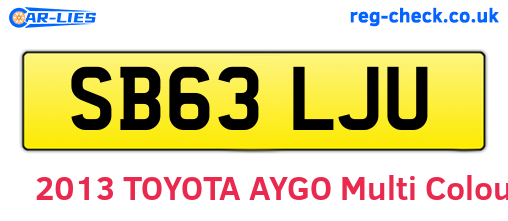 SB63LJU are the vehicle registration plates.