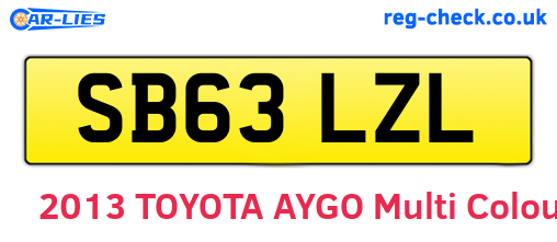 SB63LZL are the vehicle registration plates.