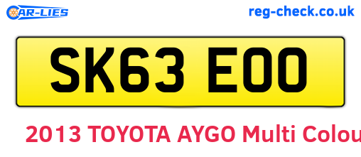 SK63EOO are the vehicle registration plates.