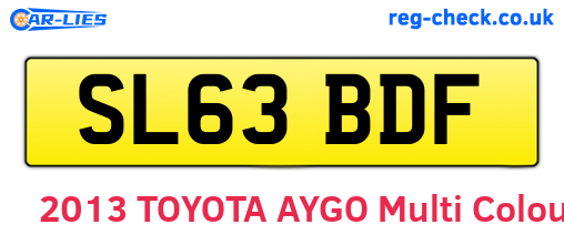 SL63BDF are the vehicle registration plates.
