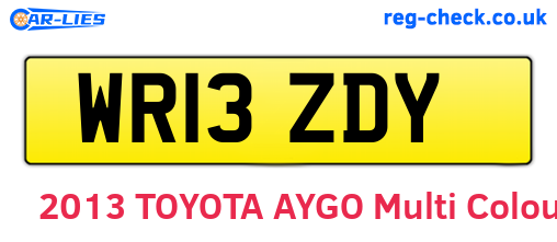 WR13ZDY are the vehicle registration plates.