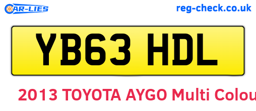 YB63HDL are the vehicle registration plates.