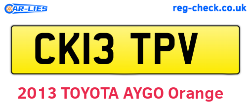 CK13TPV are the vehicle registration plates.