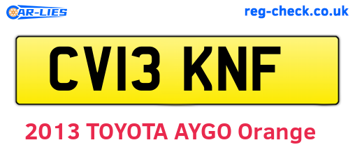 CV13KNF are the vehicle registration plates.