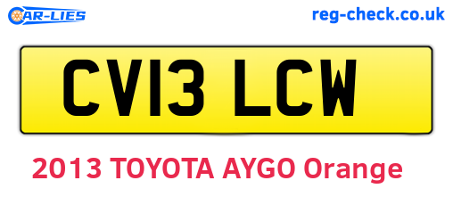 CV13LCW are the vehicle registration plates.