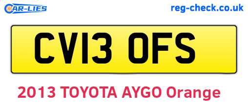 CV13OFS are the vehicle registration plates.
