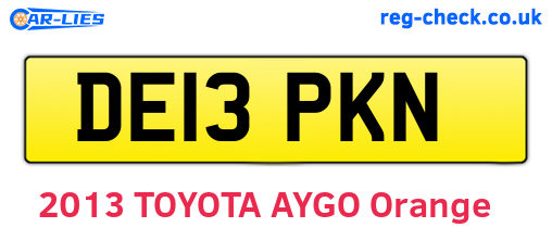 DE13PKN are the vehicle registration plates.