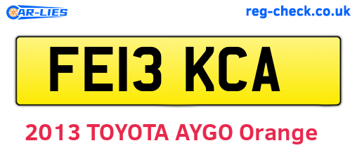 FE13KCA are the vehicle registration plates.