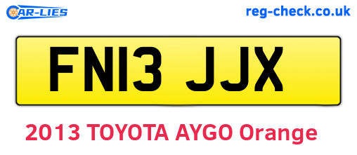 FN13JJX are the vehicle registration plates.