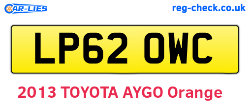 LP62OWC are the vehicle registration plates.