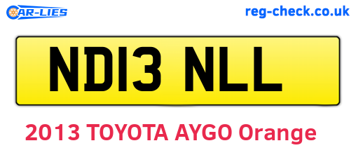 ND13NLL are the vehicle registration plates.