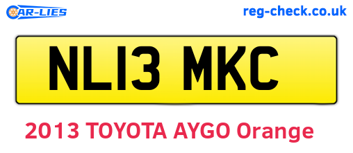NL13MKC are the vehicle registration plates.