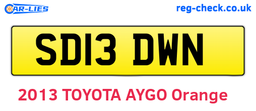 SD13DWN are the vehicle registration plates.
