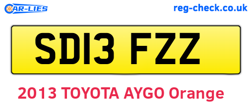 SD13FZZ are the vehicle registration plates.