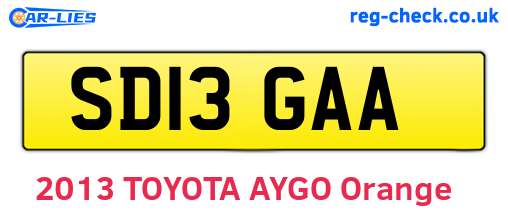 SD13GAA are the vehicle registration plates.