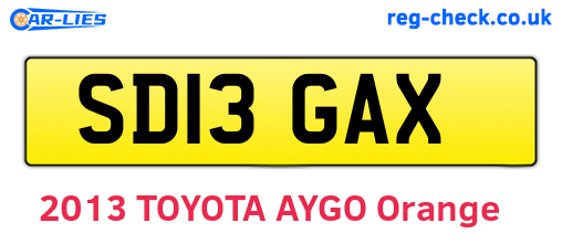 SD13GAX are the vehicle registration plates.