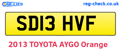 SD13HVF are the vehicle registration plates.