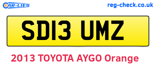SD13UMZ are the vehicle registration plates.