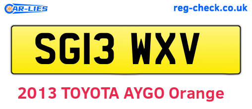 SG13WXV are the vehicle registration plates.