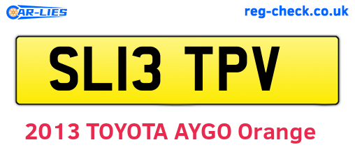 SL13TPV are the vehicle registration plates.