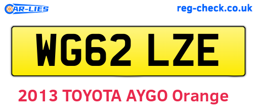 WG62LZE are the vehicle registration plates.