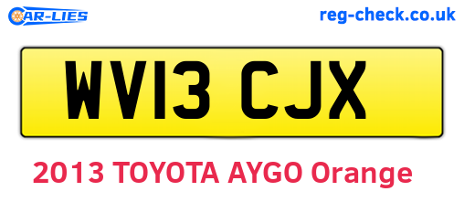 WV13CJX are the vehicle registration plates.