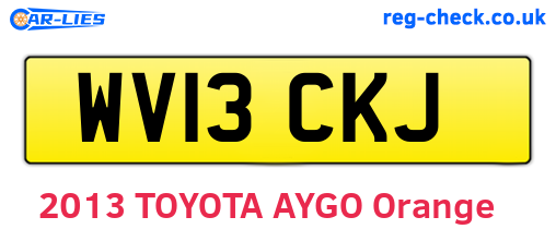 WV13CKJ are the vehicle registration plates.