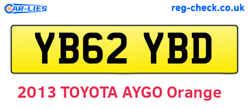 YB62YBD are the vehicle registration plates.