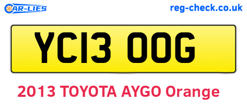 YC13OOG are the vehicle registration plates.