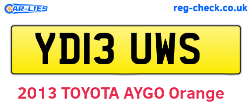 YD13UWS are the vehicle registration plates.