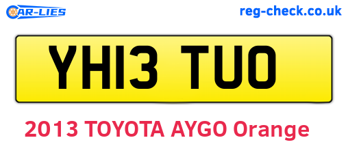 YH13TUO are the vehicle registration plates.