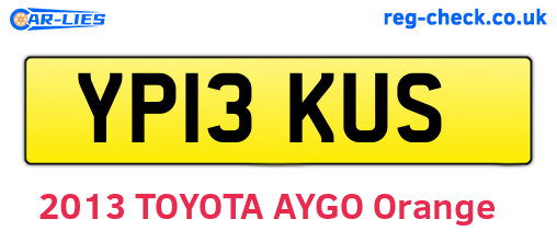 YP13KUS are the vehicle registration plates.