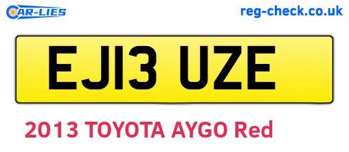 EJ13UZE are the vehicle registration plates.