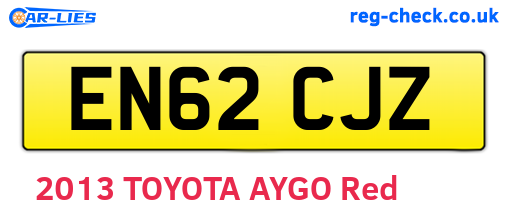 EN62CJZ are the vehicle registration plates.