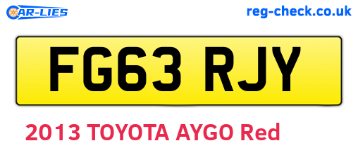 FG63RJY are the vehicle registration plates.