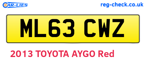 ML63CWZ are the vehicle registration plates.