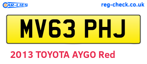 MV63PHJ are the vehicle registration plates.