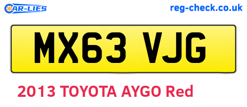 MX63VJG are the vehicle registration plates.