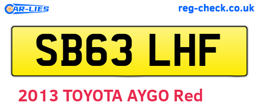 SB63LHF are the vehicle registration plates.