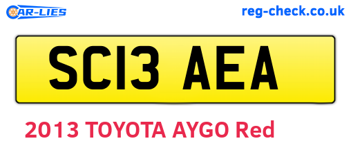 SC13AEA are the vehicle registration plates.