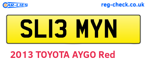 SL13MYN are the vehicle registration plates.