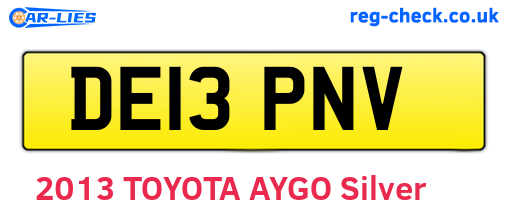 DE13PNV are the vehicle registration plates.